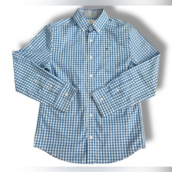 Crown & Ivy Blue and White Gingham Button Up Shirt size Boy’s M - Picture 1 of 3
